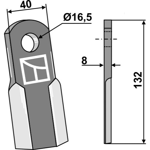 LS03-CUD-394 - Cuchilla recta - Adaptable para Ferri / Nobili