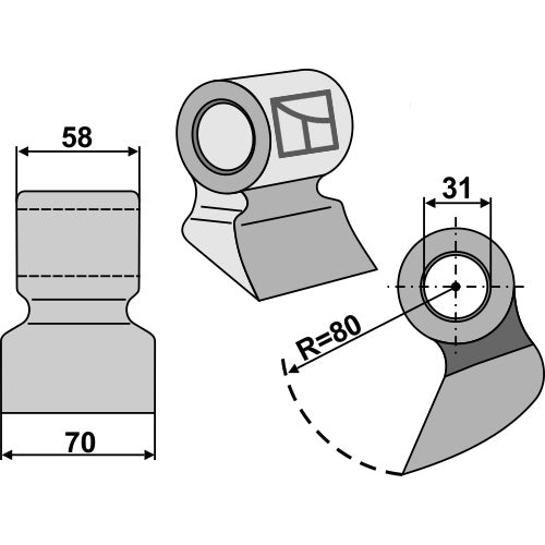 Martillo de trituradora - LS03-MPT-136