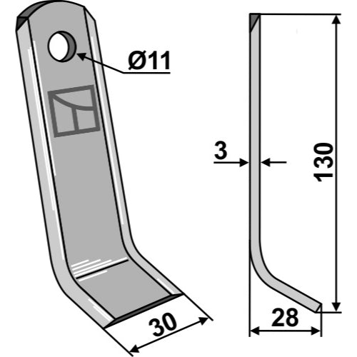 LS03-CUD-582 - Cuchilla - Y - Adaptable para Kverneland / Maletti