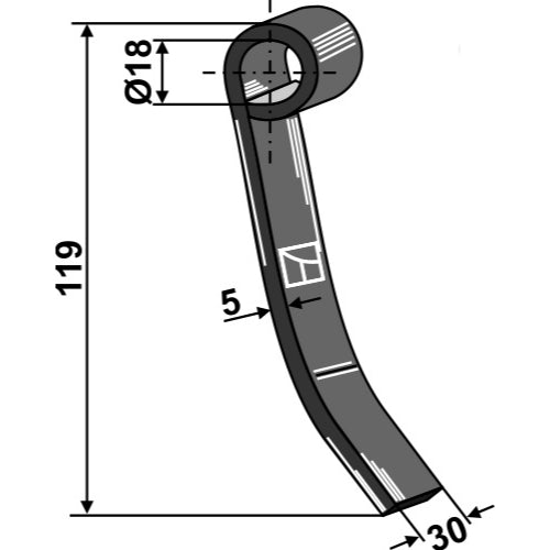 LS03-CUD-599 - Cuchilla - Adaptable para Kverneland / Maletti