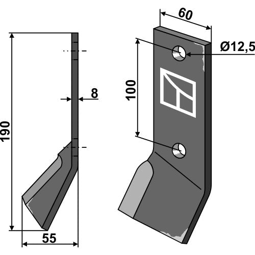 Cuchilla - lado derecho - LS03-CUD-603