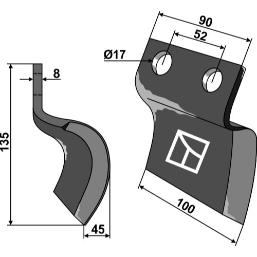 Cuchilla para zanjadora - Dcha - LS03-DZA-012