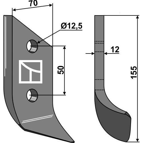 LS03-DZA-017 - Cuchilla para zanjadora - Dcha - Adaptable para Dondi