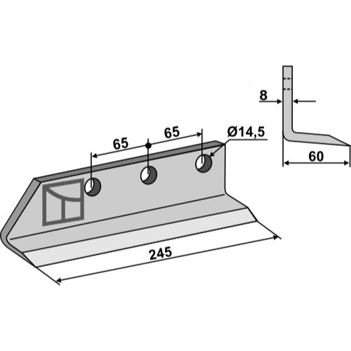 LS03-DZA-024 - Cuchilla para zanjadora - Adaptable para Dondi