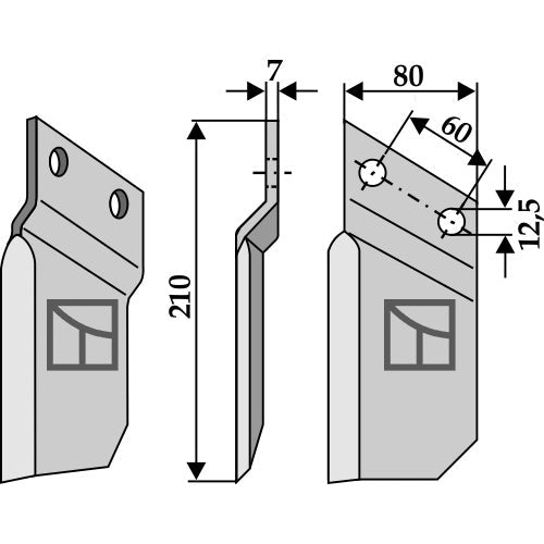 LS03-DZA-027 - Cuchilla para zanjadora - Adaptable para Dondi