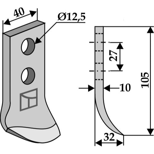 LS03-DZA-032 - Cuchilla para zanjadora - Adaptable para Maletti