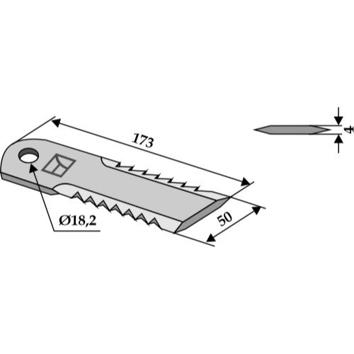 LS06-CPP-005 - Cuchilla para picador de paja - Adaptable para Biso
