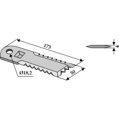LS06-CPP-007 - Cuchilla para picador de paja - Adaptable para Biso / John Deere