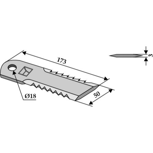LS06-CPP-009 - Cuchilla para picador de paja - Adaptable para Claas