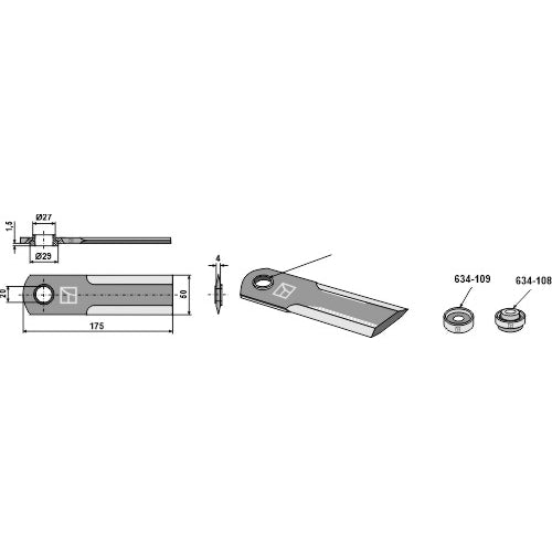 LS06-CPP-014 - Cuchilla para picador de paja - Adaptable para Claas Lexion