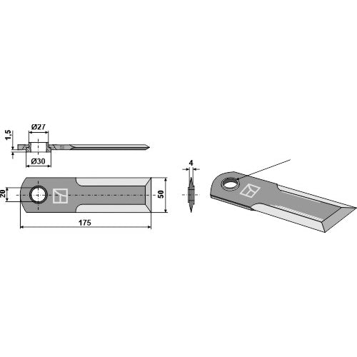 LS06-CPP-016 - Cuchilla para picador de paja - Adaptable para Claas Lexion