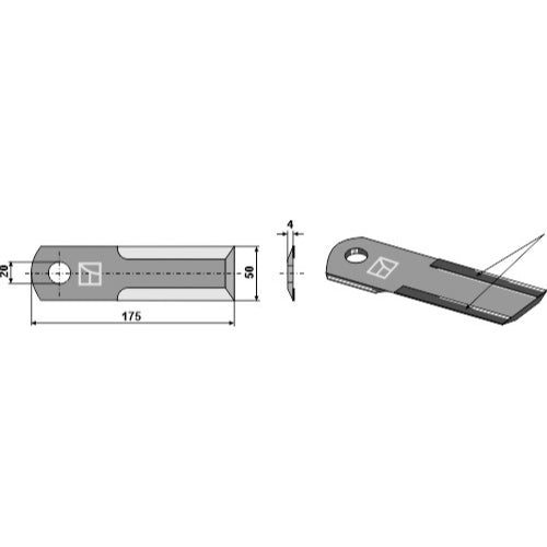 LS06-CPP-020 - Cuchilla para picador de paja - Adaptable para Claas Lexion