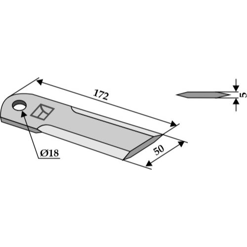 LS06-CPP-021 - Cuchilla para picador de paja - Adaptable para John Deere