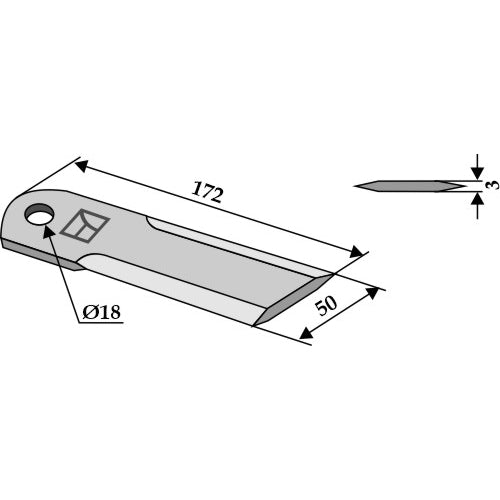 LS06-CPP-022 - Cuchilla para picador de paja - Adaptable para John Deere