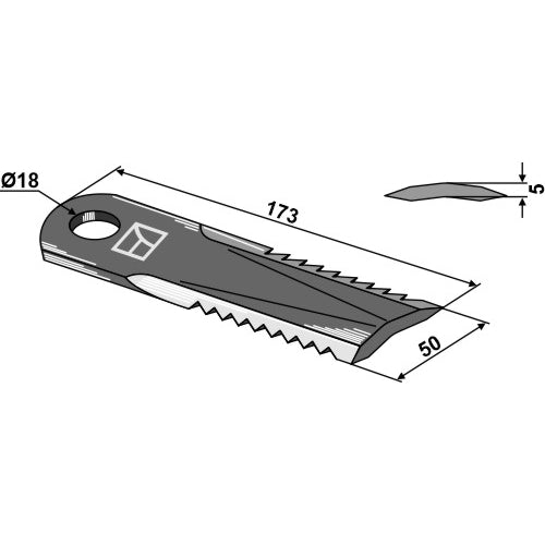 LS06-CPP-028 - Cuchilla para picador de paja - Adaptable para Deutz-Fahr / KPAB