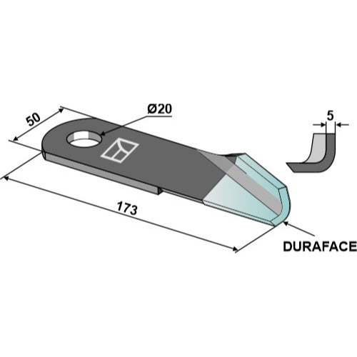 LS06-CPP-035 - Cuchilla para picador de paja - DURAFACE - Adaptable para New Holland