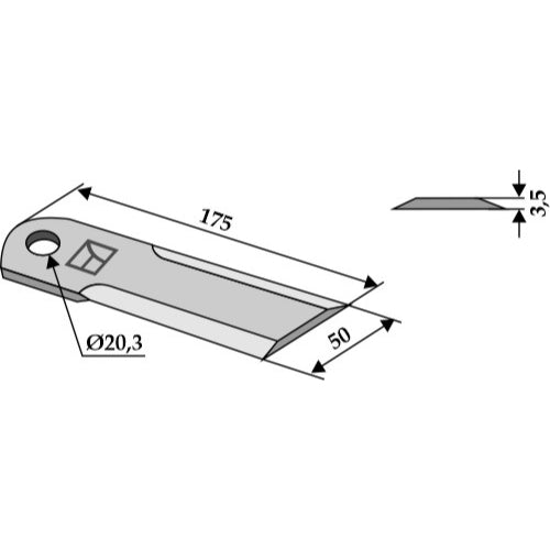 LS06-CPP-038 - Cuchilla para picador de paja - Adaptable para Rekord
