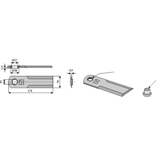 LS06-CPP-040 - Cuchilla para picador de paja - Adaptable para Case