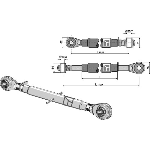 Tercer punto con rótula templada - M27x3 - LS13-TRT-043