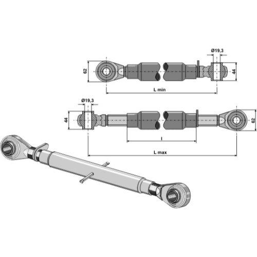 Tercer punto con rótula templada M30x3-5 - LS13-TRT-070