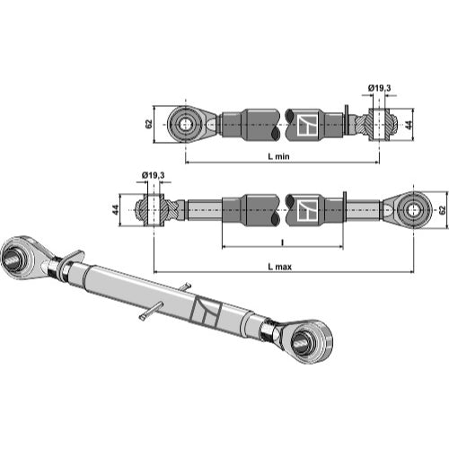 Tercer punto con rótula templada M 30 x 3-5 - LS13-TRT-072