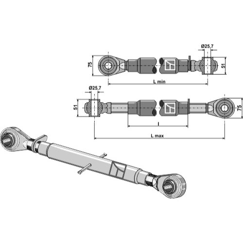 Tercer punto con rótula templada M30x3-5 - LS13-TRT-117