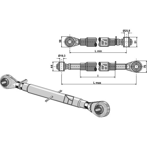 Tercer punto con rótula templada M30x3-5 - LS13-TRT-144
