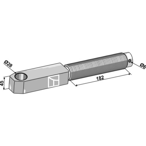 LS13-TAA-050 - Perno de cabezal articulado - Ø28 - Adaptable para McCormick