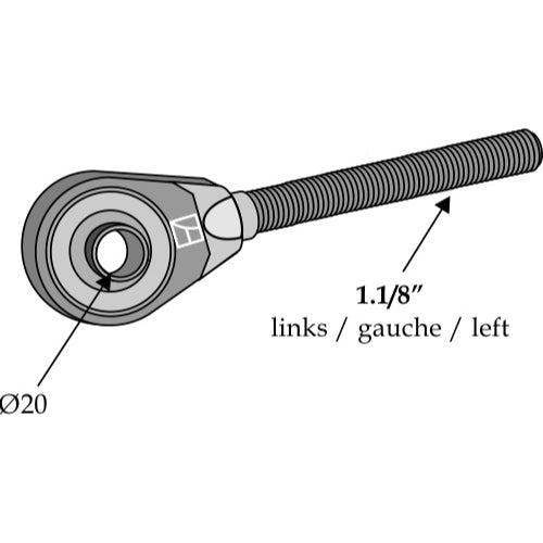 Rótula roscada - Ø20 - LS13-RTP-008