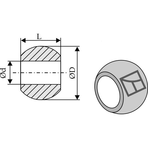 LS13-RCQ-011 - Rótula para enganche de barra inferior - Cat. II