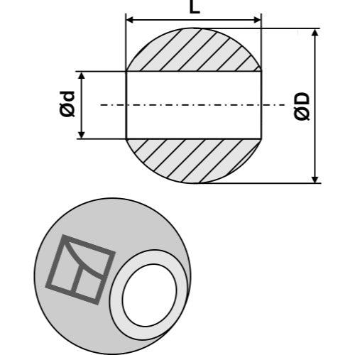 LS13-RCQ-012 - Rótula para enganche de barra inferior - Cat. II - I