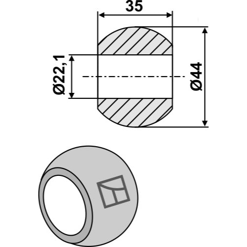 LS13-RCQ-020 - Rótula para enganche de barra inferior - Cat. I
