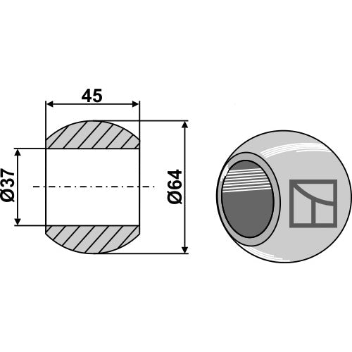 LS13-RCQ-023 - Rótula para enganche de barra inferior - Cat. III