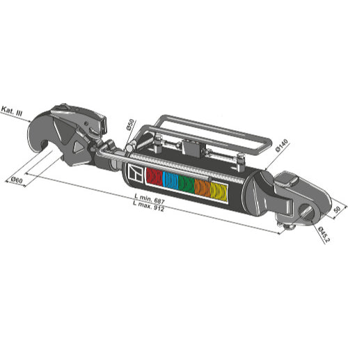 LS13-THG-009 - Tercer punto hidráulico con gancho y articulación