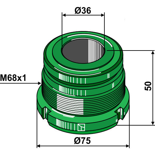 LS13-THD-033 - Tapa roscada par cilindro 63/36