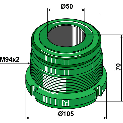 LS13-THD-034 - Tapa roscada par cilindro 90/50