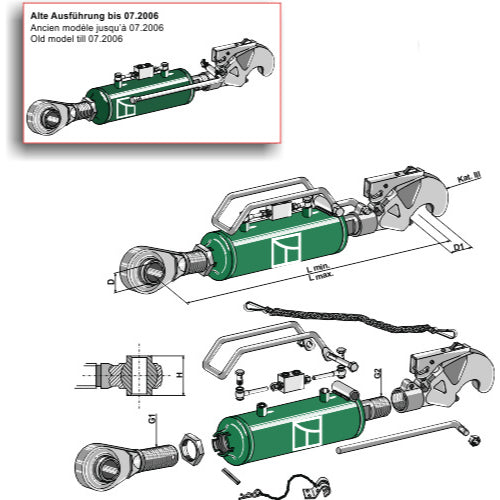 LS13-THG-011 - Tercer punto hidráulico con enganche y rótula