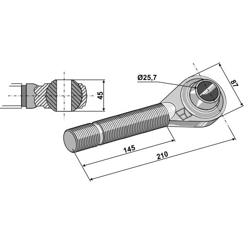 Rótula roscada templada M36x4 - LS13-RTP-049