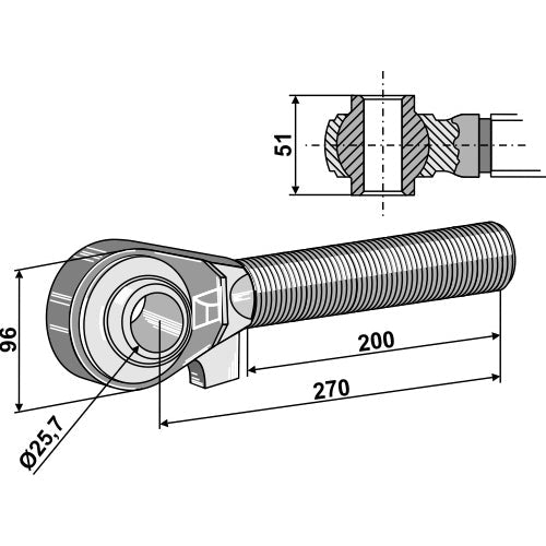 Rótula roscada M42x3 - 200 - LS13-RTP-061