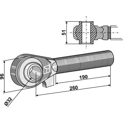 LS13-RTP-063 - Rótula roscada M42x3 - 190