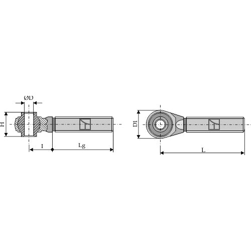 Rótula roscada templada para tercer punto M30 x 3-5 - LS13-RTP-082