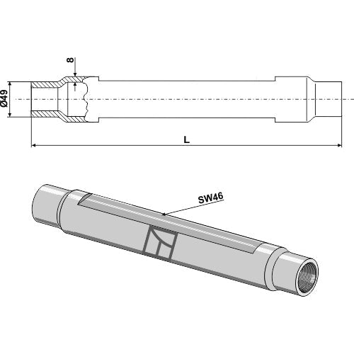 LS13-TTB-098 - Tubo M36x3