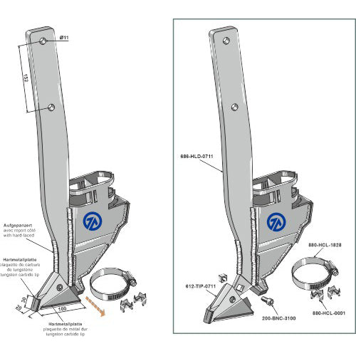 Reja de Sembradora - modelo Izqdo - LS05-TSB-077