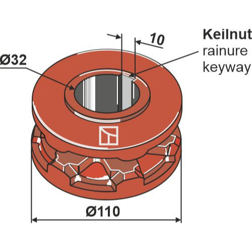 LS10-PIN-020 - Piñón - Ø 110 - Adaptable para Fristein