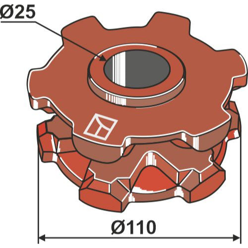 LS10-PGU-016 - Polea de guía 110 x 25 - Adaptable para Mengele