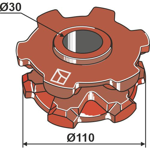 LS10-PGU-019 - Polea de guía 110 x 30 - Adaptable para Pöttinger