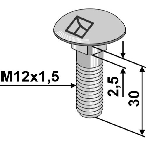 LS07-ELF-060 - Tornillo de cabeza abombada - M12x1,5