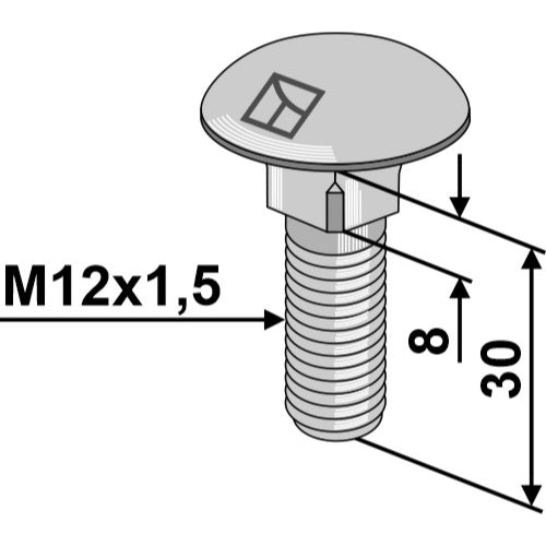 LS07-ELF-073 - Tornillo de cabeza abombada - M12x1,5