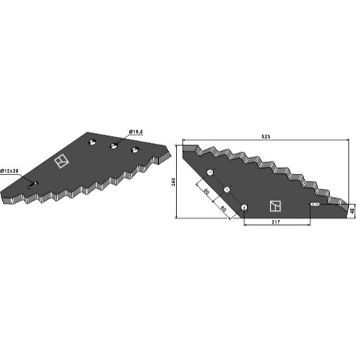 Cuchilla para carro mezclador de forraje - izda - LS07-CMF-103
