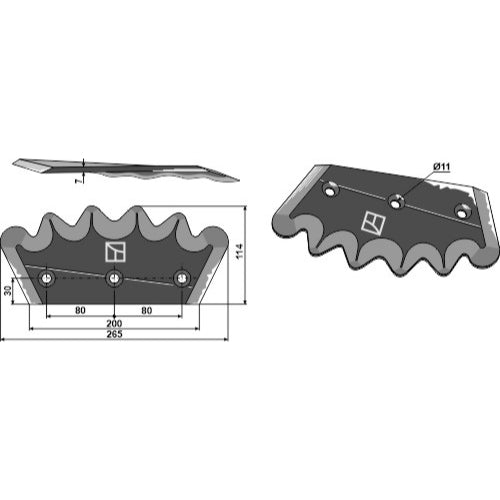 Cuchilla para carro mezclador de forraje - dcha - LS07-CMF-149